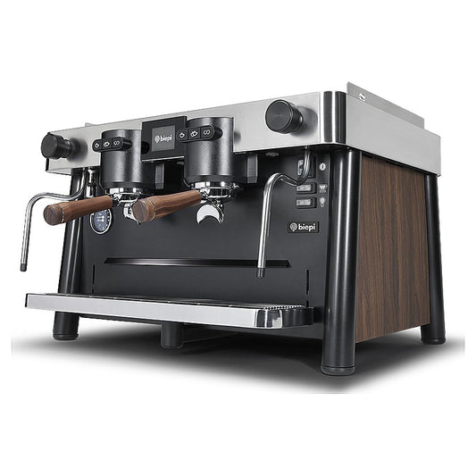 Biepi Uptown Pro 2 Group Espresso Machine – Black & Wood Professional Barista Coffee Maker - Pharaoh's Finest