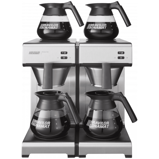 Mondo Twin Filter Coffee Machine 2 Brewing systems 4 decanters Stainless Steel - Pharaoh's Finest