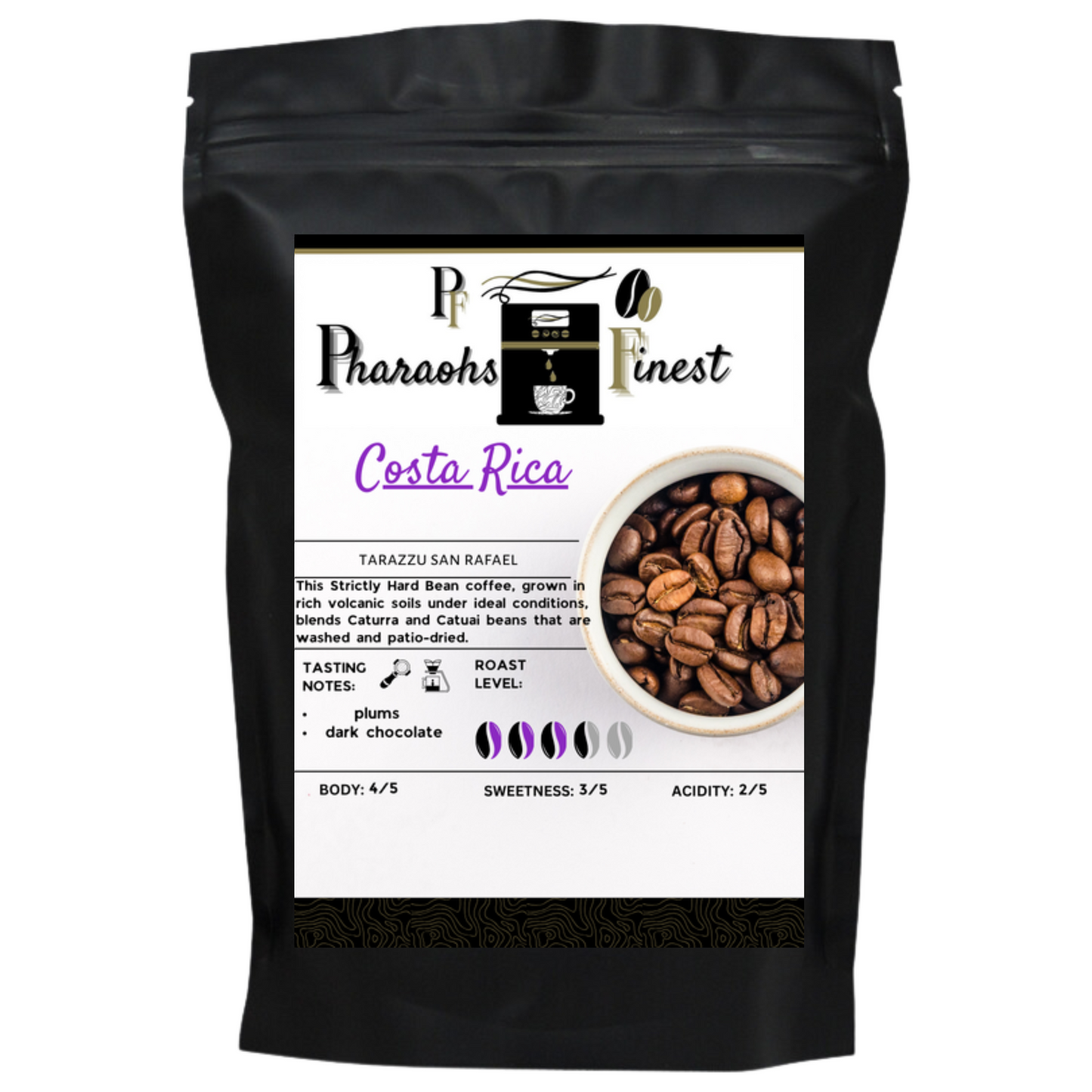 Costa Rica single origin espresso coffee beans - Pharaoh's Finest